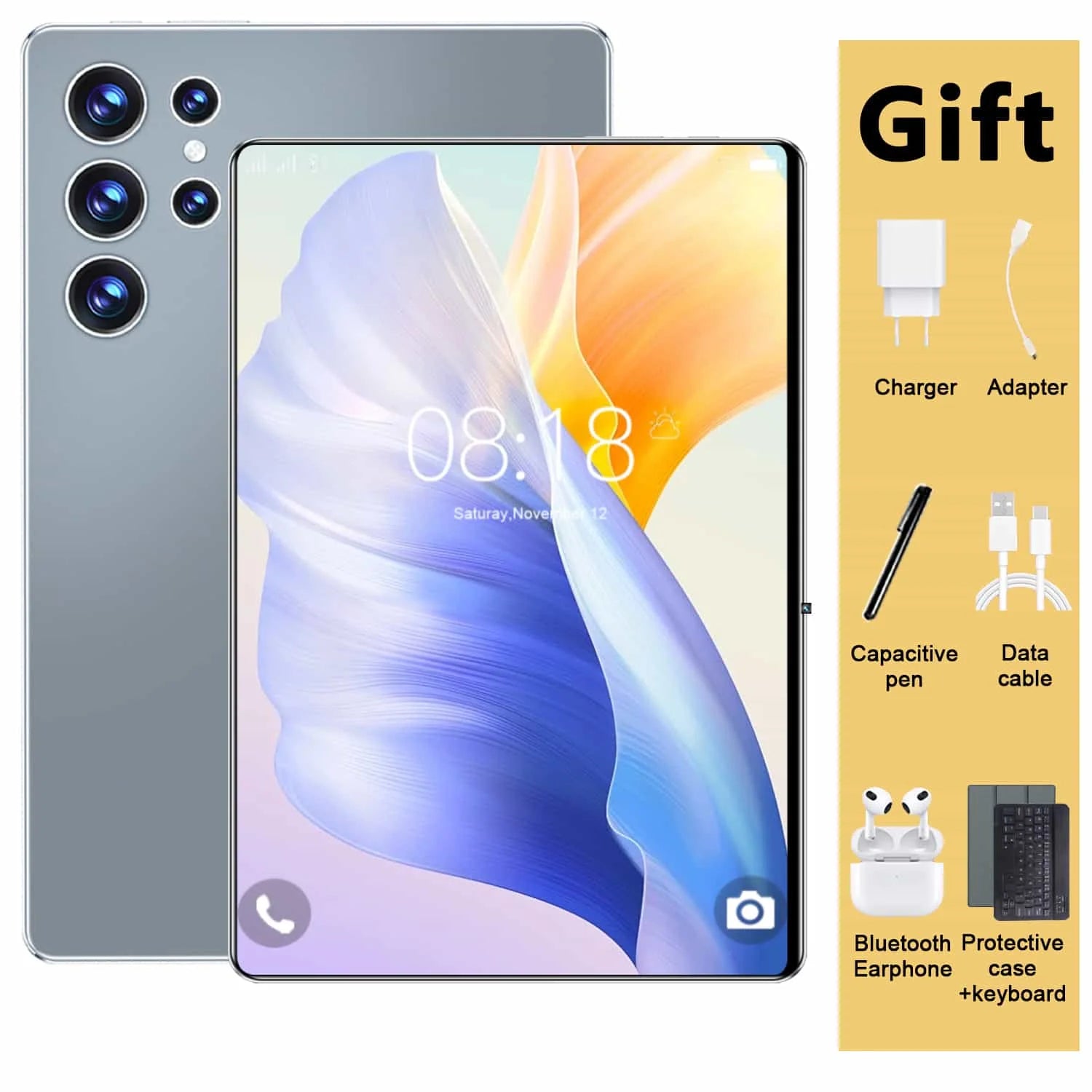 Nouvelle tablette mondiale 5G 2026 de 10,36 pouces, Android 13, 16 Go, 1 To, 20000 mAh, 4K HD, Wi-Fi 5G, Bluetooth, WPS