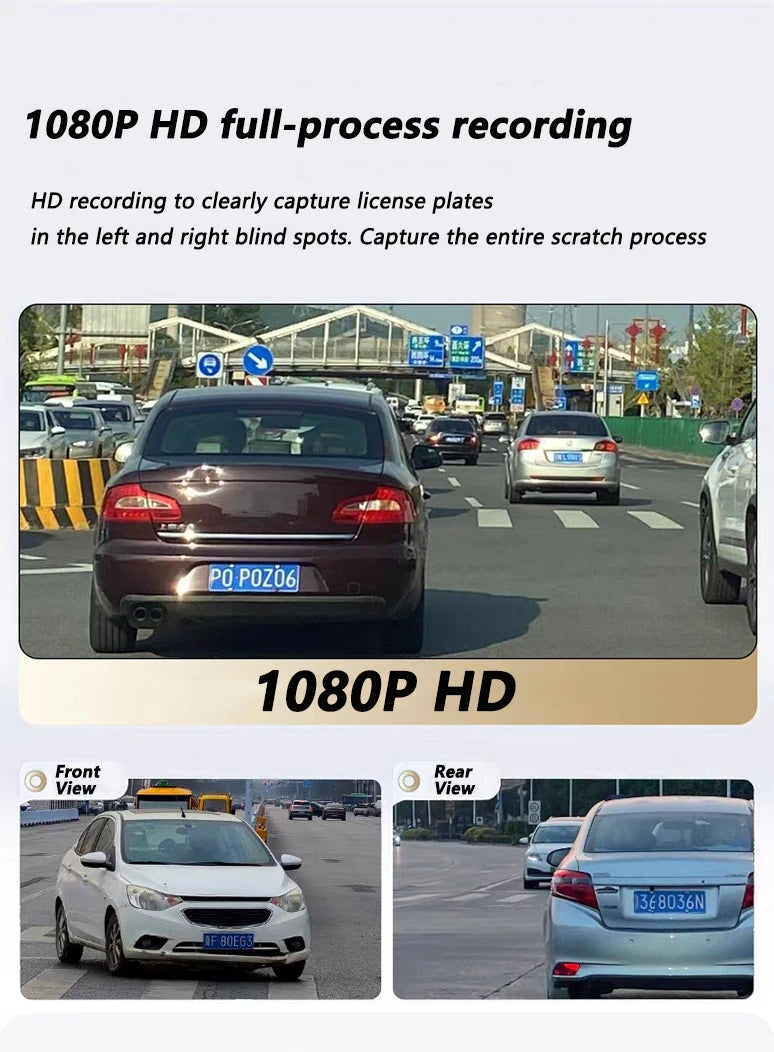 Dashcam 4 canaux wifi voiture dvr caméras de tableau de bord pour voiture mode de stationnement de boîte arrière 24h intérieur avant et arrière 360 dash cam