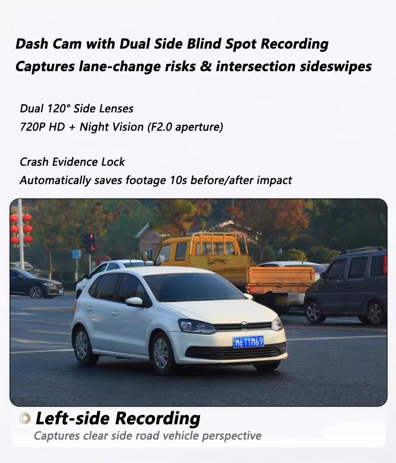 Dashcam 4 canaux wifi voiture dvr caméras de tableau de bord pour voiture mode de stationnement de boîte arrière 24h intérieur avant et arrière 360 dash cam