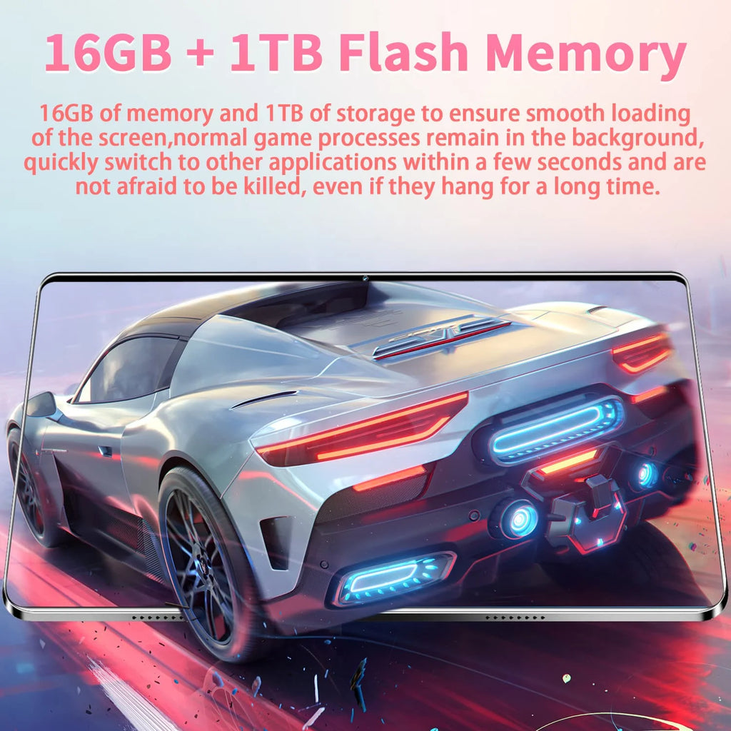 Tablette Android 13 20000mAh, nouvelle version mondiale, 10,36 pouces, 16 Go, 1 To, 14 cœurs, 4K HD, 5G WIFI, Bluetooth