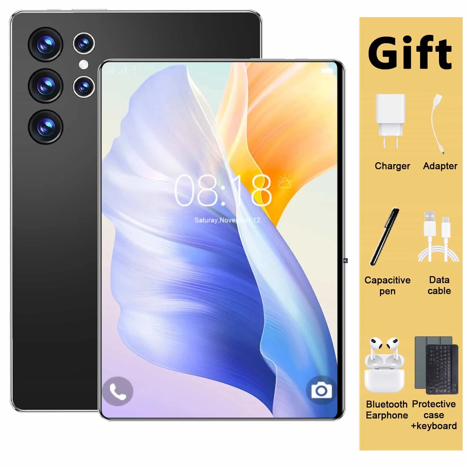Nouvelle tablette mondiale 5G 2026 de 10,36 pouces, Android 13, 16 Go, 1 To, 20000 mAh, 4K HD, Wi-Fi 5G, Bluetooth, WPS