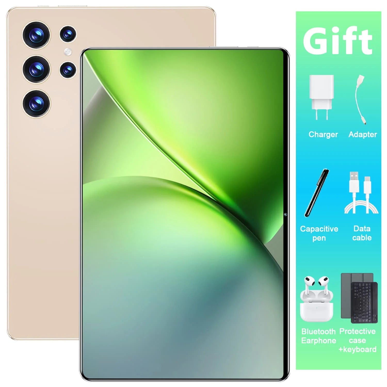 Tablette Android 13 20000mAh, nouvelle version mondiale, 10,36 pouces, 16 Go, 1 To, 14 cœurs, 4K HD, 5G WIFI, Bluetooth