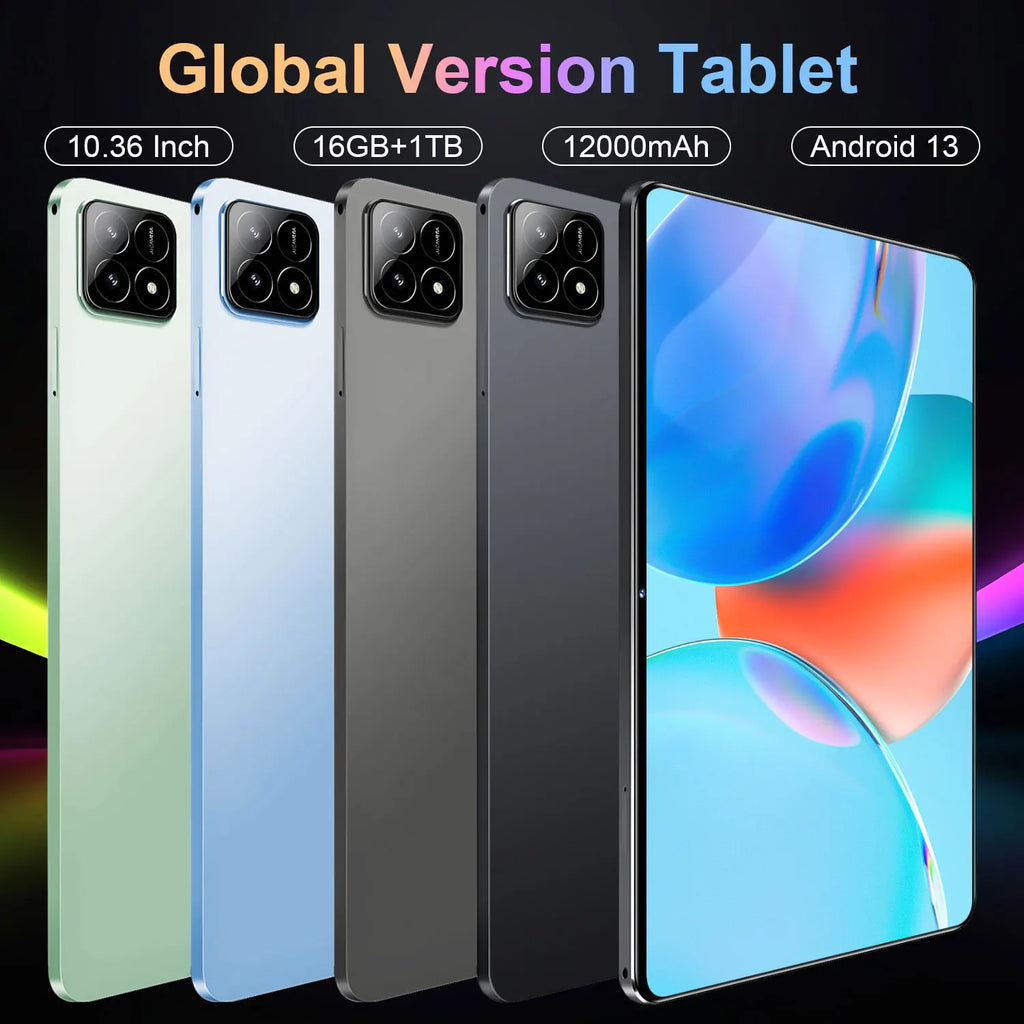 Nouvelle tablette mondiale 5G 2026 de 10,36 pouces, Android 13, 16 Go, 1 To, 20000 mAh, 4K HD, Wi-Fi 5G, Bluetooth, WPS