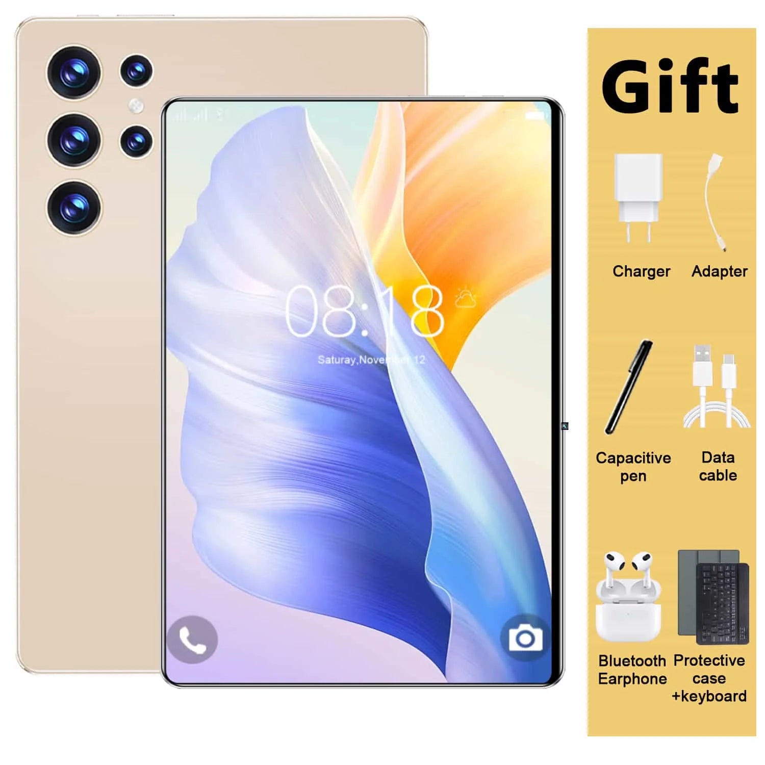 Nouvelle tablette mondiale 5G 2026 de 10,36 pouces, Android 13, 16 Go, 1 To, 20000 mAh, 4K HD, Wi-Fi 5G, Bluetooth, WPS