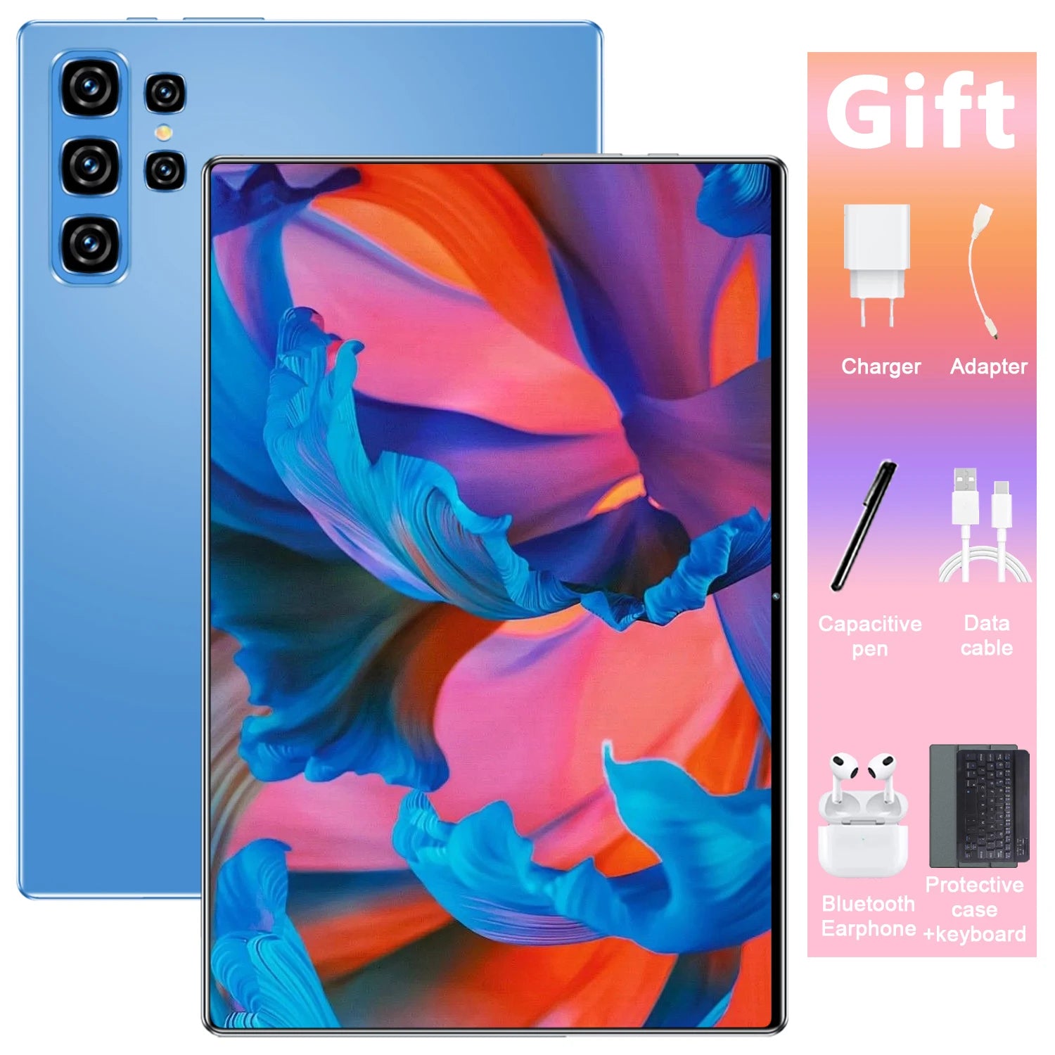 Nouvelle tablette Android 13.0 5G 2026, 14 cœurs, 20000 mAh, écran HD 10,36 pouces, caméra 16MP + 32MP, 16 Go de RAM + 1 To de ROM, double SIM, Bluetooth, GPS, WPS Office, Type-C