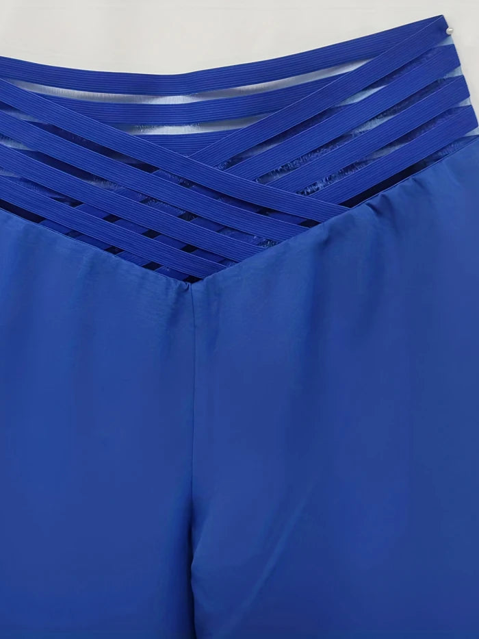 Pantalon évasé à jambes larges pour femmes, pantalon de travail, streetwear élégant, patch en maille transparente entrecroisée, taille haute, décontracté, FJK, nouveau, 2024, Y2K