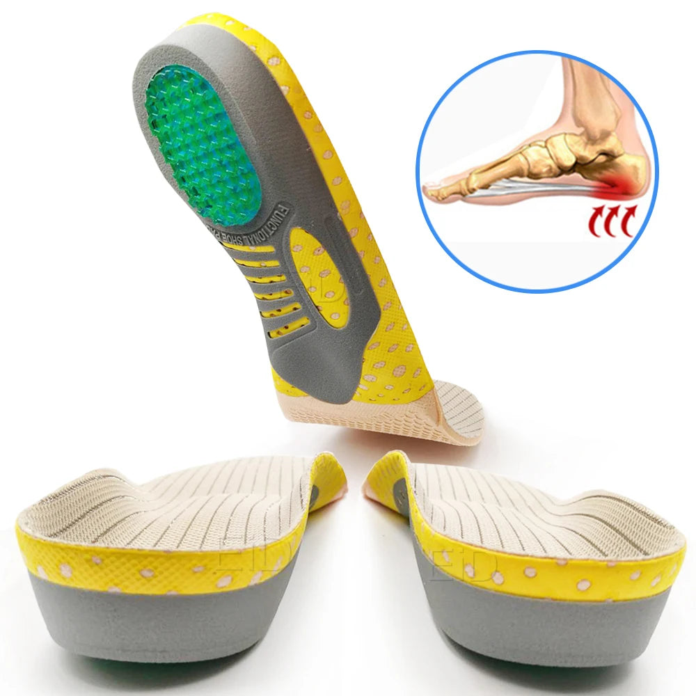 Semelles orthopédiques en gel de qualité supérieure unisexe, pied plat 4WD, semelle de santé pour chaussures, insertion de coussin de soutien de la voûte plantaire pour fasciite plantaire