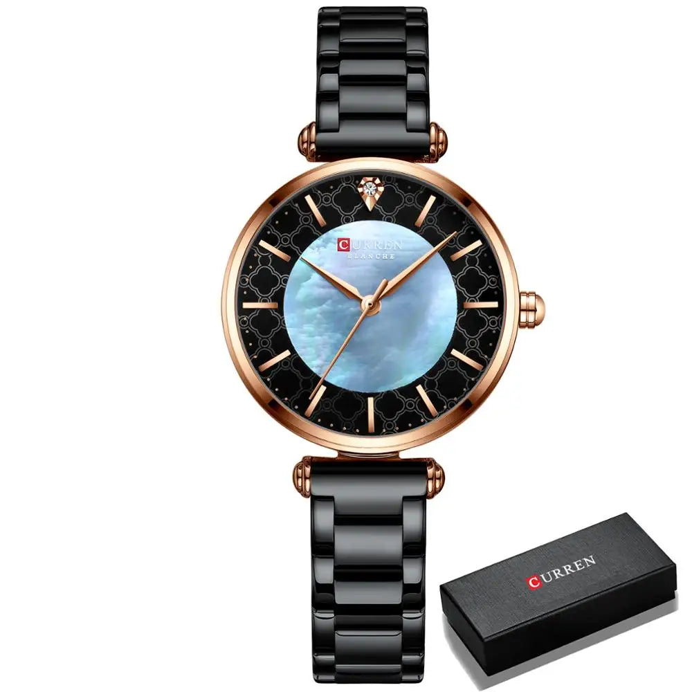 Montres pour femmes marque de luxe CURREN élégant mince montre-bracelet à Quartz avec acier inoxydable Simple femme horloge