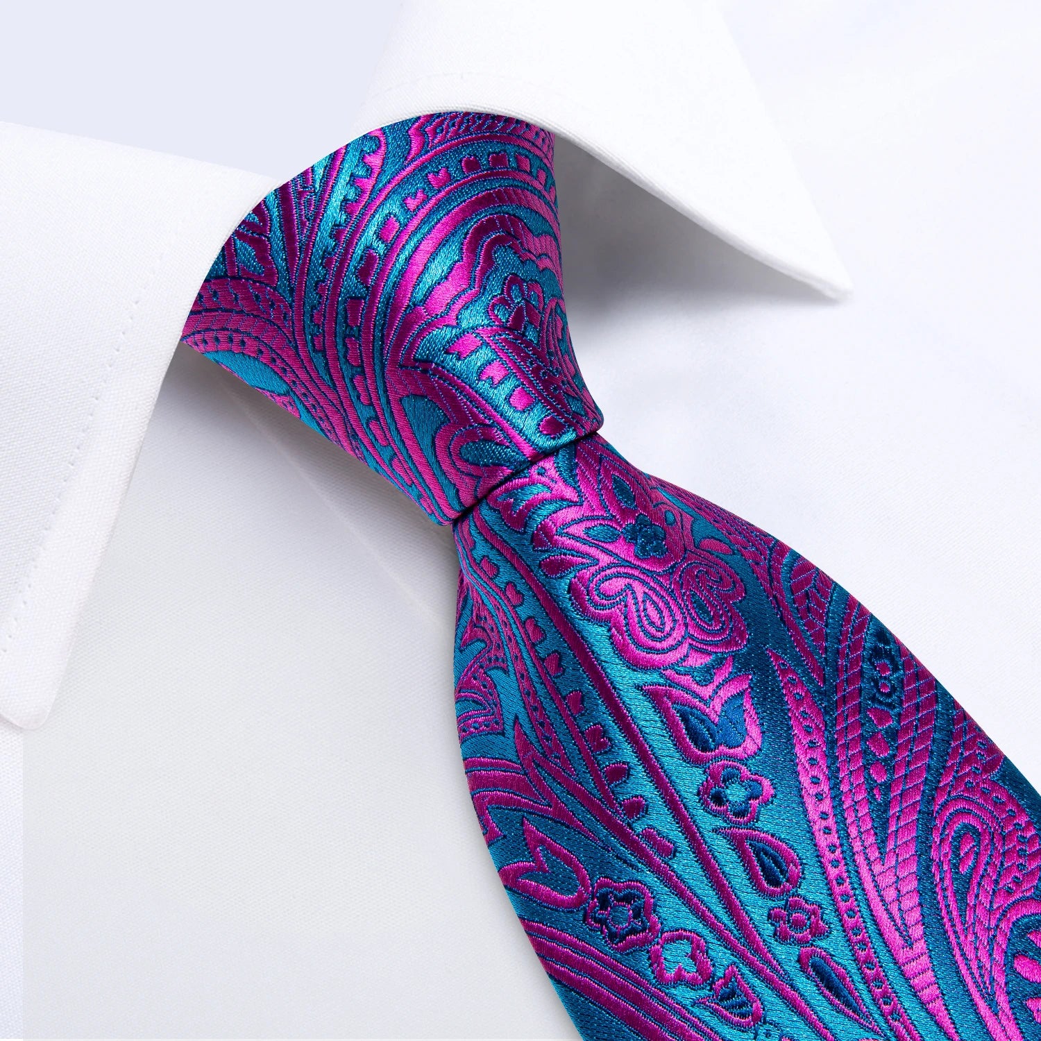 US Men's Tie Classic Wedding Necktie and Pocket Square Cufflinks Set Famous Brand Tie Purple