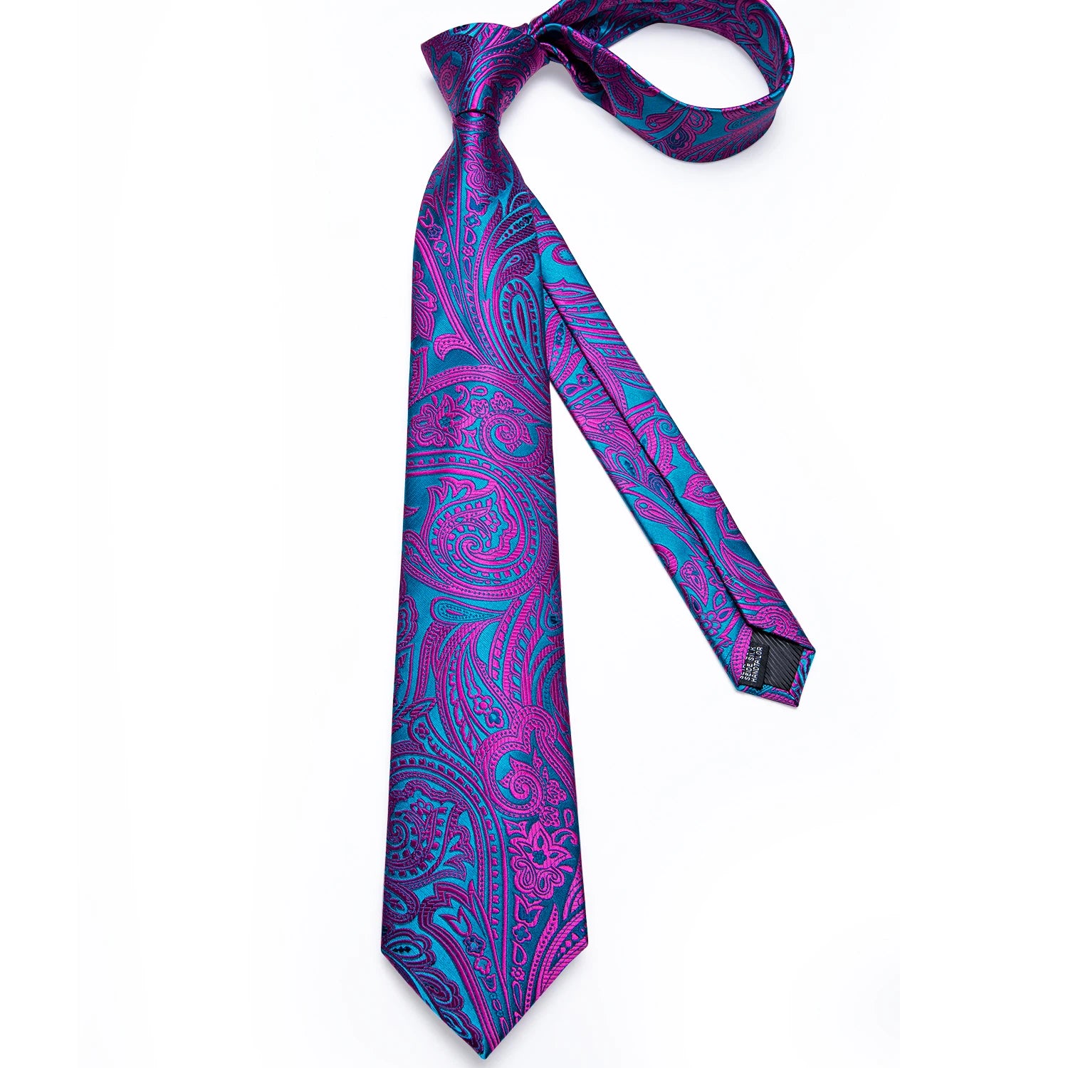 US Men's Tie Classic Wedding Necktie and Pocket Square Cufflinks Set Famous Brand Tie Purple