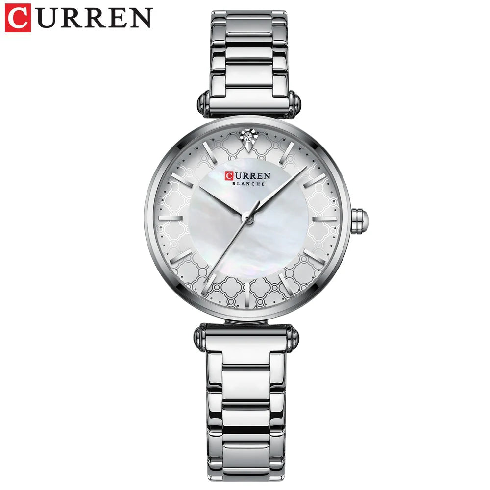 Montres pour femmes marque de luxe CURREN élégant mince montre-bracelet à Quartz avec acier inoxydable Simple femme horloge