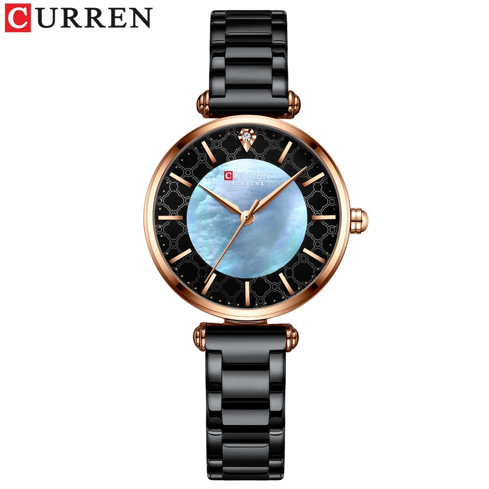 Montres pour femmes marque de luxe CURREN élégant mince montre-bracelet à Quartz avec acier inoxydable Simple femme horloge