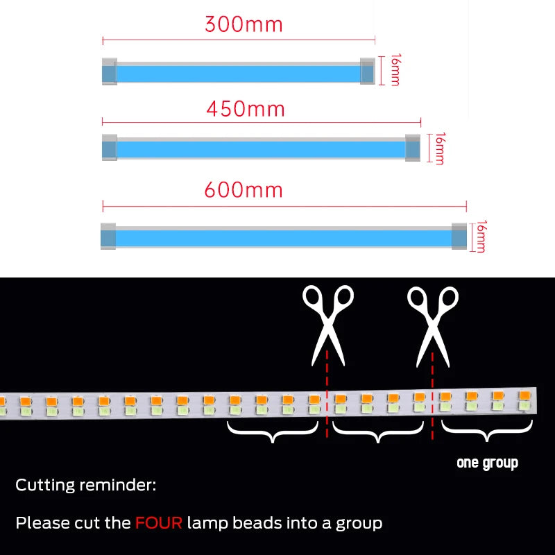 2 pièces LED DRL voiture feux de jour bande Flexible étanche phares automatiques blanc clignotant jaune feux de débit de frein 12V