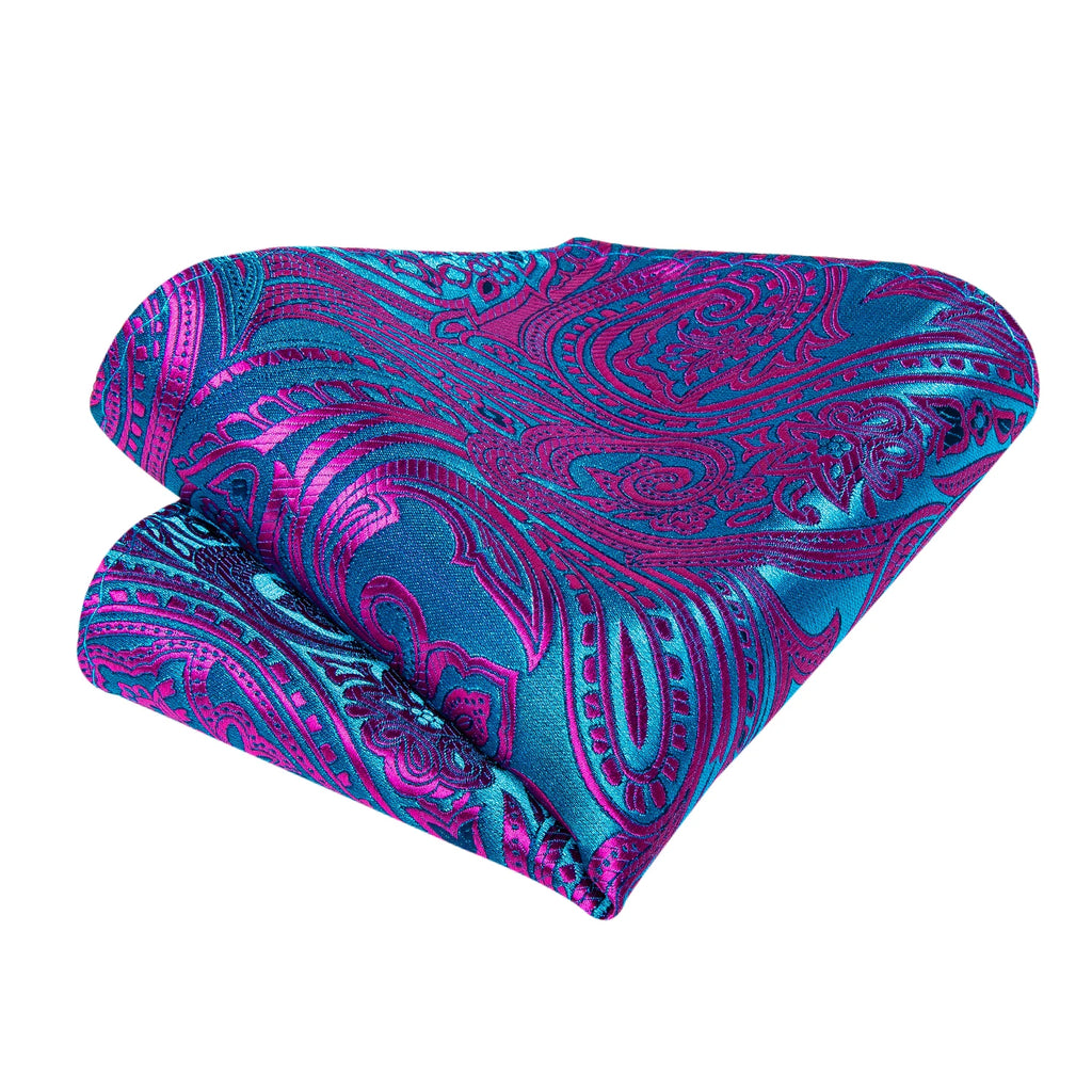 US Men's Tie Classic Wedding Necktie and Pocket Square Cufflinks Set Famous Brand Tie Purple