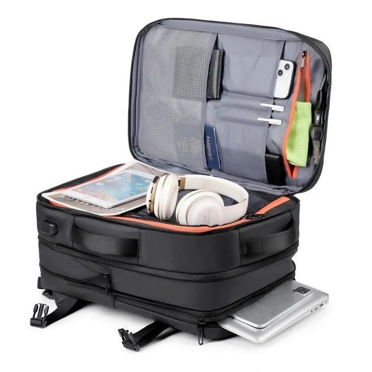 YCH Custom Logo Stock Cheap Large Capacity Anti-Theft Vacuum Compression Waterproof Bag Travel Business Laptop Backpack With USB