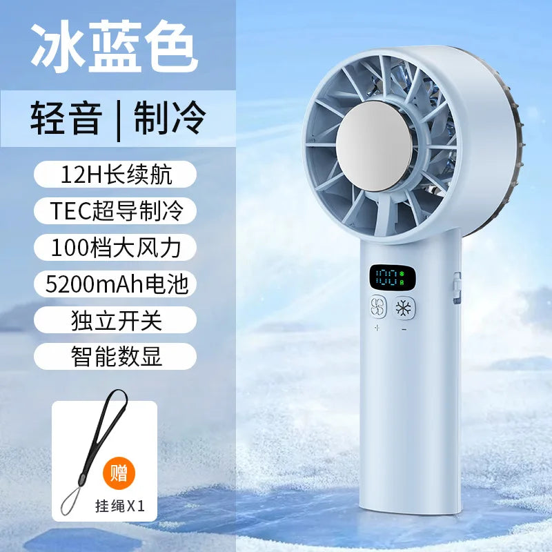 Ventilateur portatif à refroidissement rapide, mini ventilateur USB rechargeable, pliable, pour voyage, camping, extérieur.
