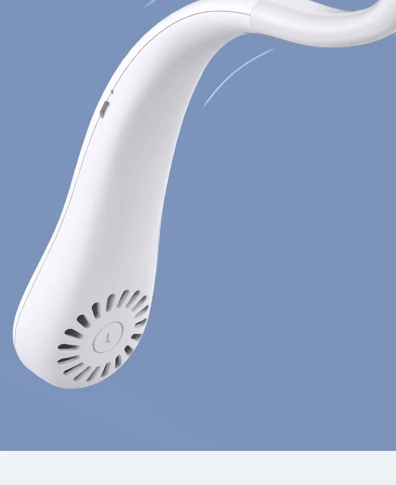 Ventilateur de cou mains libres, portable, rechargeable par USB, sans pales, silencieux, pour les voyages d'été, 3 vitesses, mini, longue autonomie