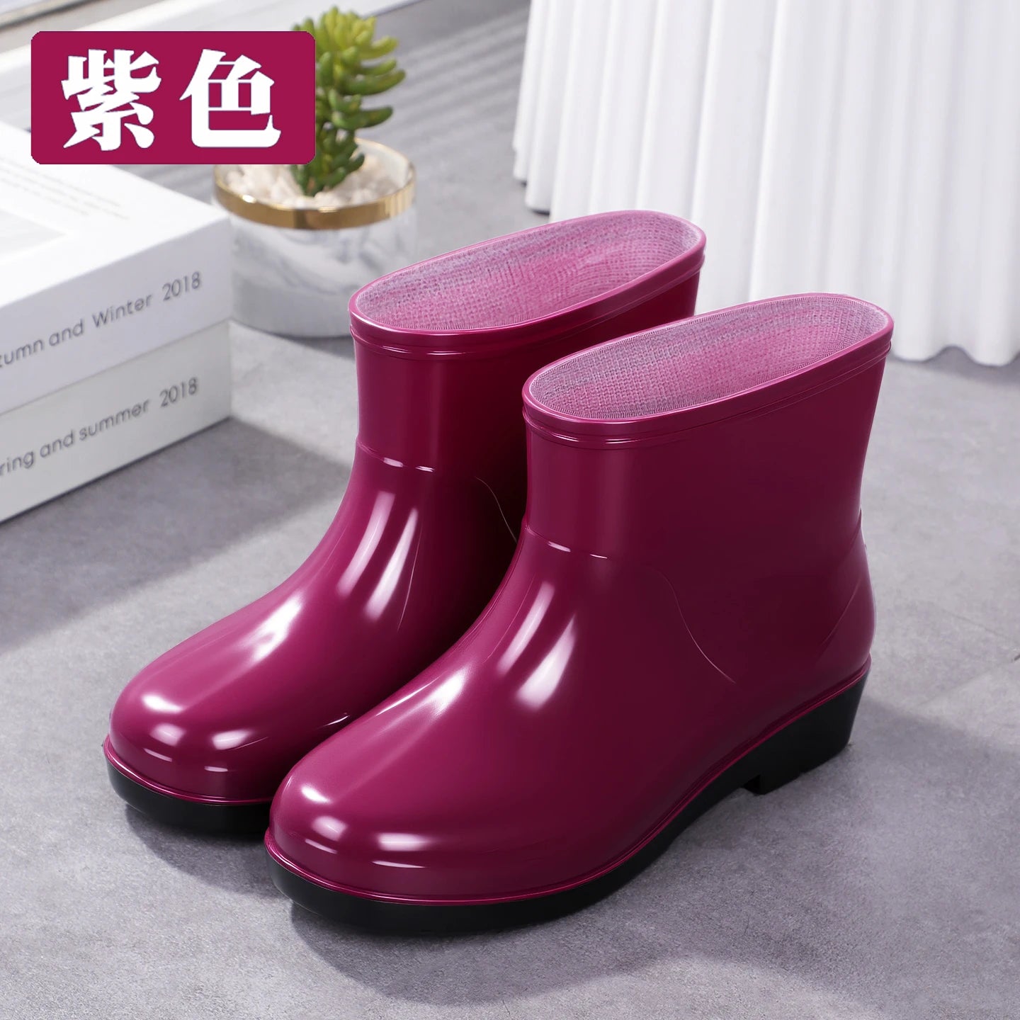 Nouvelles chaussures aquatiques confortables, élégantes, polyvalentes, courtes et à coupe basse, chaussures de pluie de style occidental, bottes de pluie décontractées, chaudes.