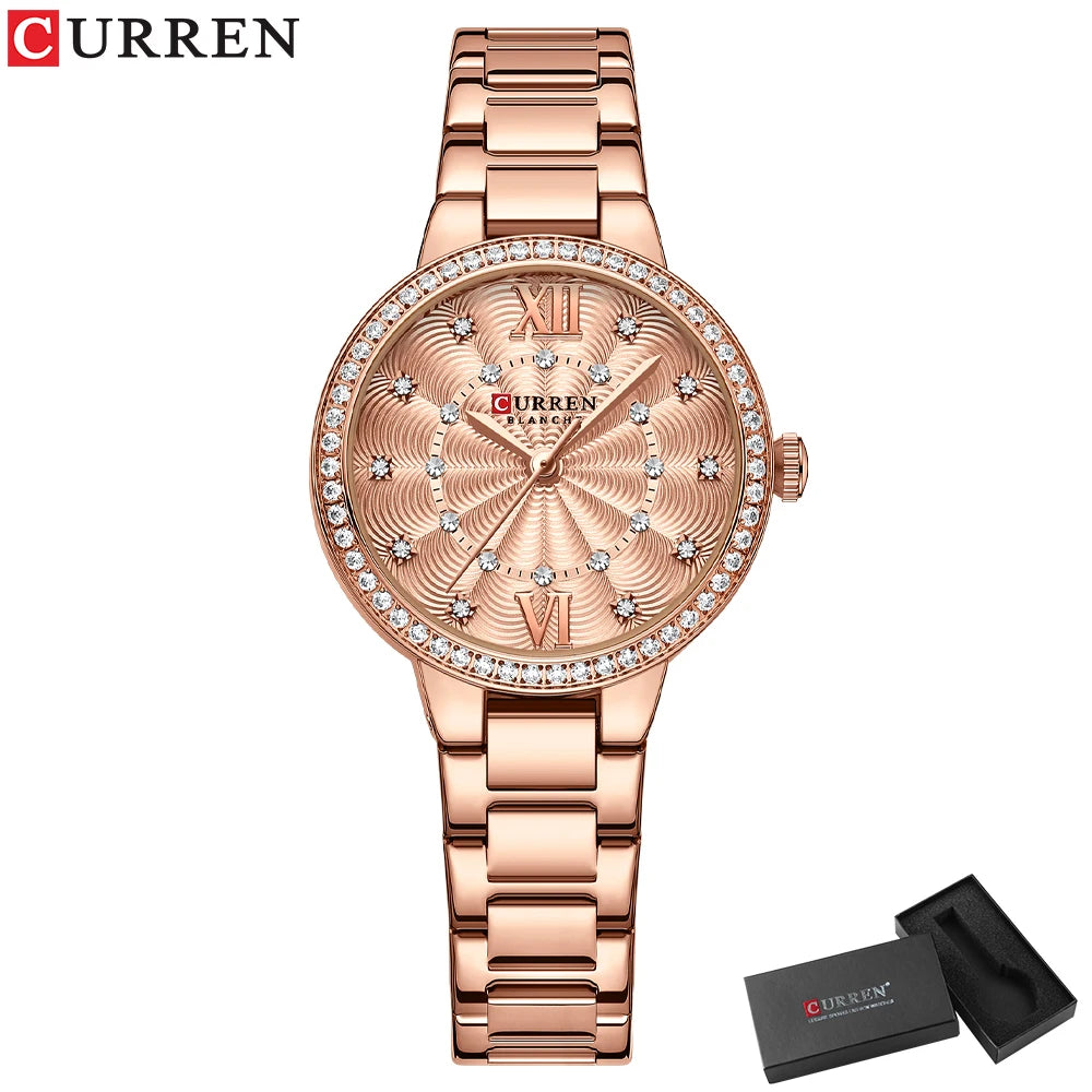 Istro REN-Montres-bracelets à quartz avec bracelet en acier inoxydable pour hommes et femmes, biscuits de luxe, cadran rose, montres à la mode, nouveau