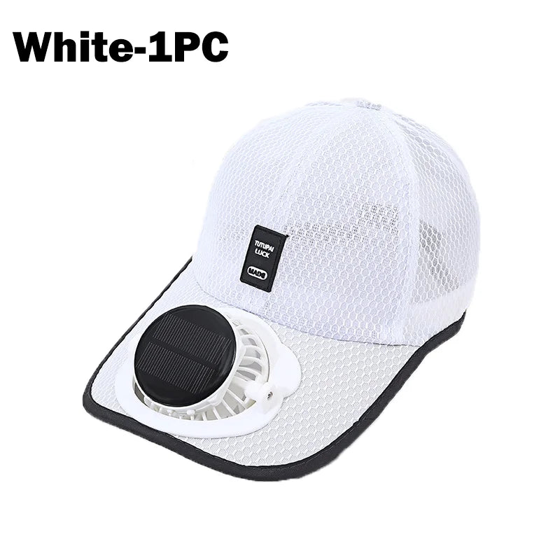 Casquette de baseball respirante avec ventilateur solaire rechargeable par USB, anti-UV, pour la randonnée, la pêche, les sports de plein air, cadeau pour la fête des pères
