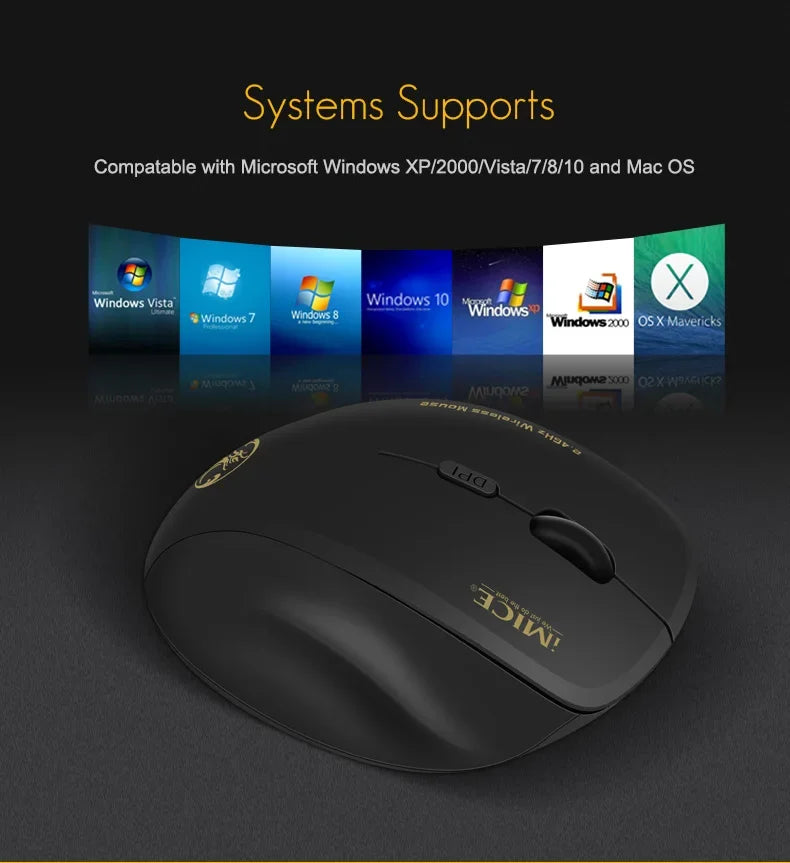 Souris sans fil NexusClick 2.4G à clic silencieux, 3 DPI réglables, 6 boutons, économie d'énergie, USB Plug and Play, pour ordinateur portable, bureau, jeux