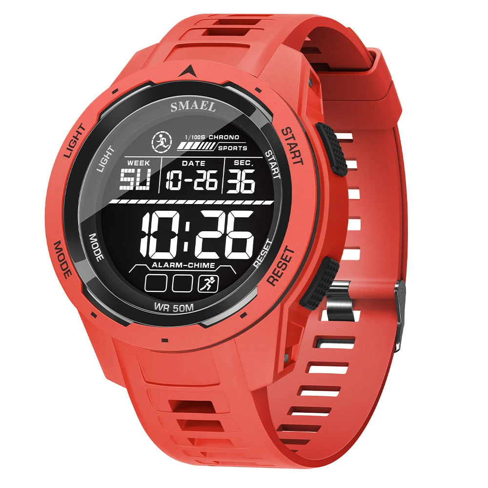 SMAEL-Montre-bracelet numérique étanche à LED pour homme, chronomètre lumineux, montres de sport, 50m, 8105