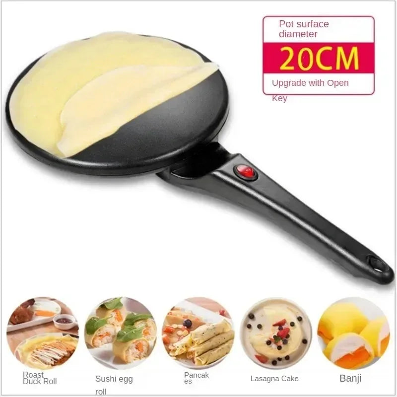 Crêpière électrique Machine à gâteaux petit déjeuner Pizza boulanger crêpes poêle antiadhésive poêle chinoise rouleau de printemps poêle de cuisson