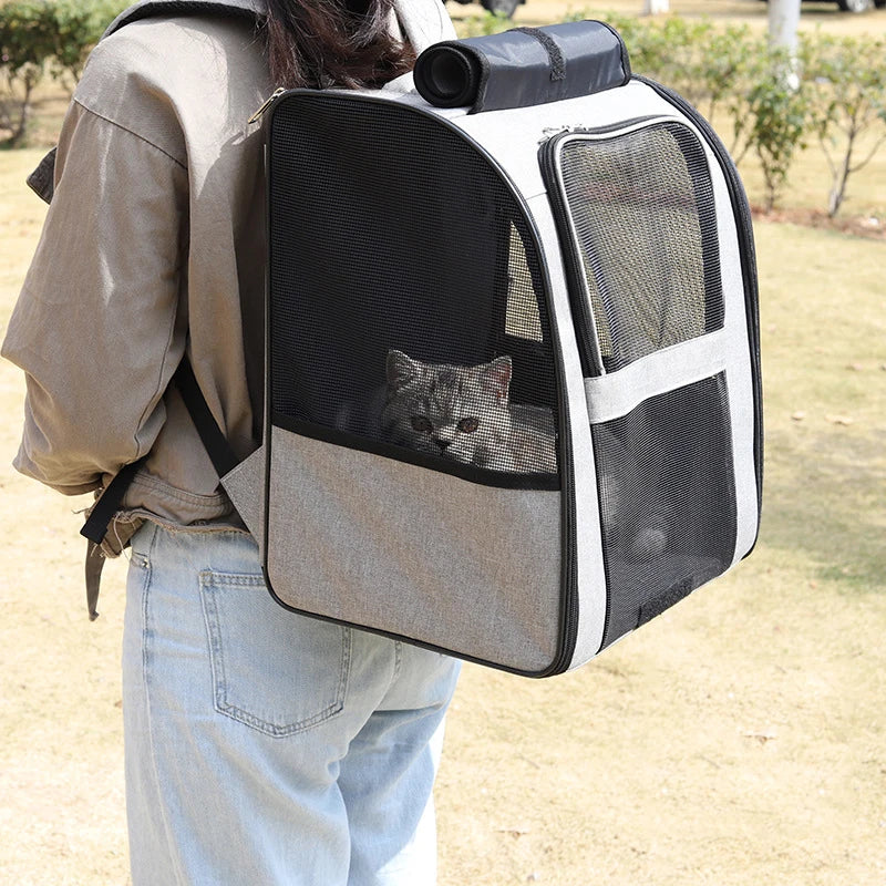 Sacs à dos pour animaux de compagnie, sac à bandoulière respirant pour l'extérieur, pour petits chiens et chats, sac à dos pliable de voyage Portable, fournitures pour animaux de compagnie