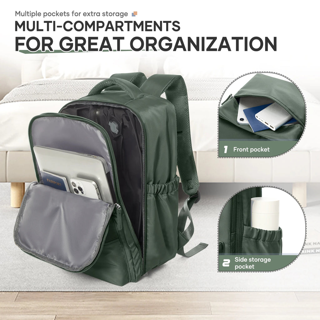 Ryanair 40x30x20 sac à dos de voyage sac à dos de compression sous vide avec pompe, sac de cabine Wizzair 15.6 "sac de voyage pour ordinateur portable, sac de rangement