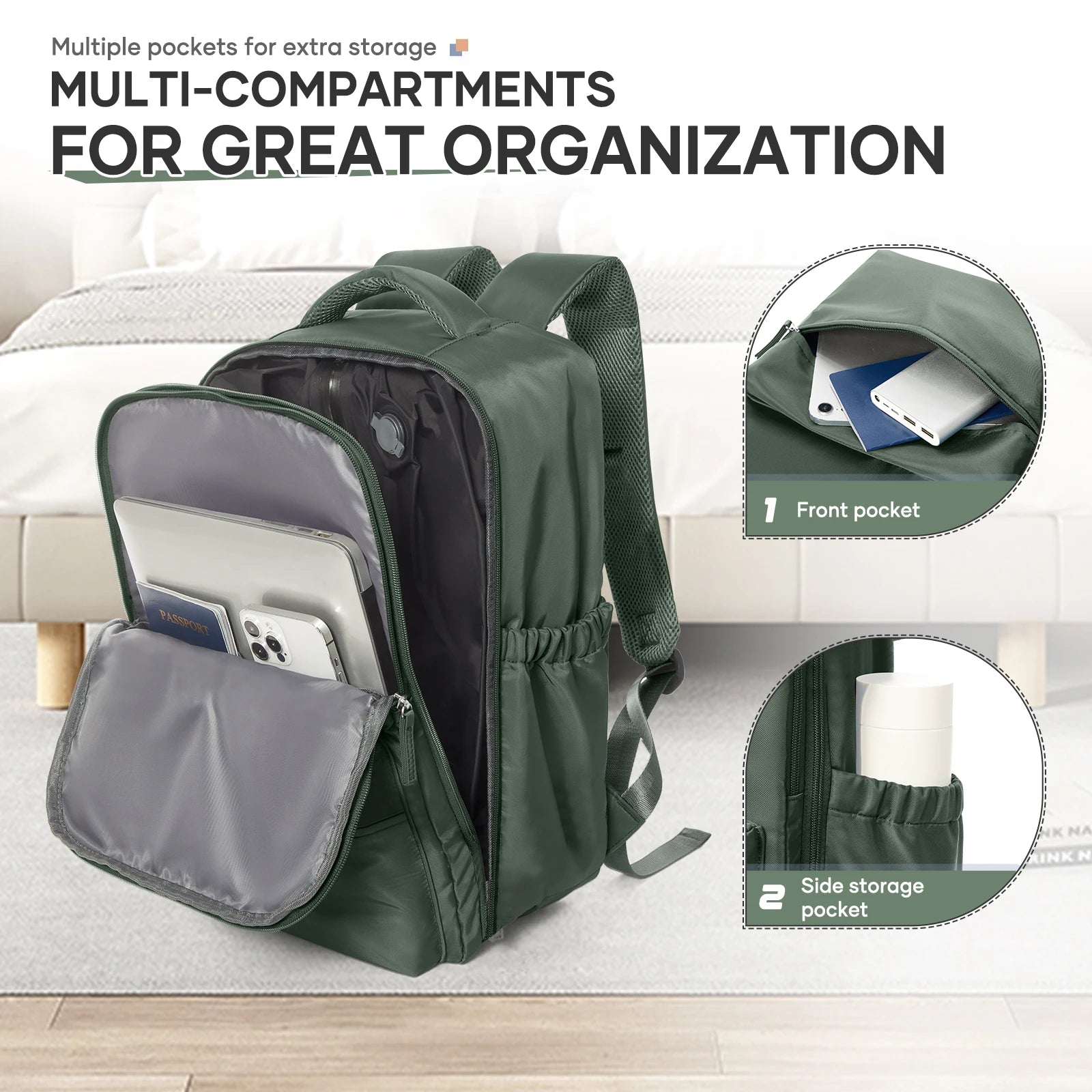 Ryanair 40x30x20 sac à dos de voyage sac à dos de compression sous vide avec pompe, sac de cabine Wizzair 15.6 "sac de voyage pour ordinateur portable, sac de rangement