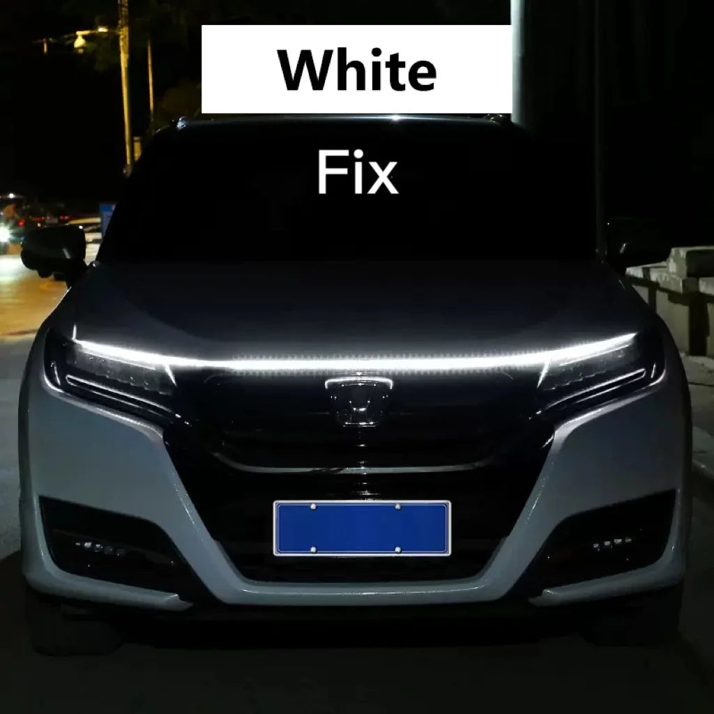 RXZ LED feux de jour balayage démarrage capot de voiture lumières décoratives DRL Auto moteur capot Guide lampe d'ambiance décorative 12V