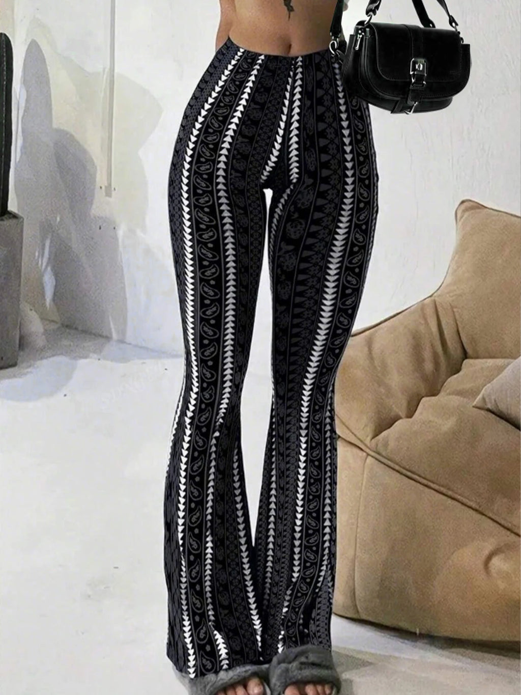 Pantalon évasé pour femme, taille haute, extensible, coupe ajustée, style rétro Y2K, printemps-été, décontracté, pour le quotidien, streetwear, coupe cloche