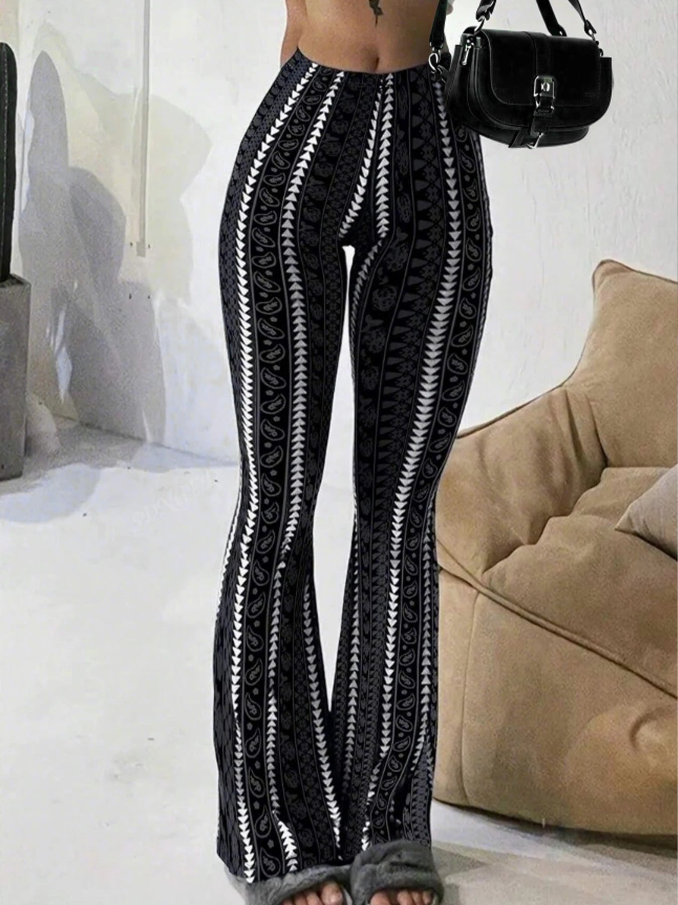 Pantalon évasé pour femme, taille haute, extensible, coupe ajustée, style rétro Y2K, printemps-été, décontracté, pour le quotidien, streetwear, coupe cloche