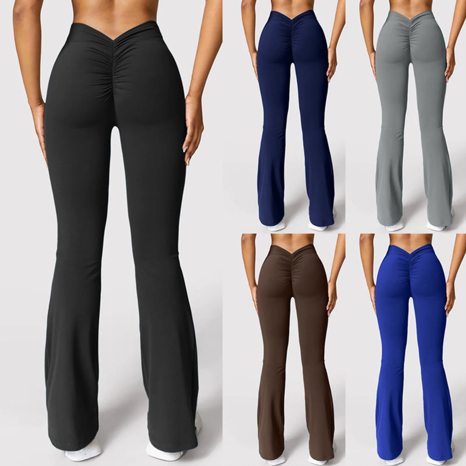 Nouveau Legging Évasé Femme Tendance, Pantalon de Yoga Taille Haute à Coupe V, Pantalon Large Décontracté pour Femme, Idéal Sport et Gym