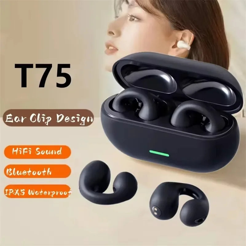 Écouteurs sans fil Bluetooth T75 TWS, contrôle tactile, écouteurs de sport, casque de musique, iPhone, téléphones Xiaomi, originaux