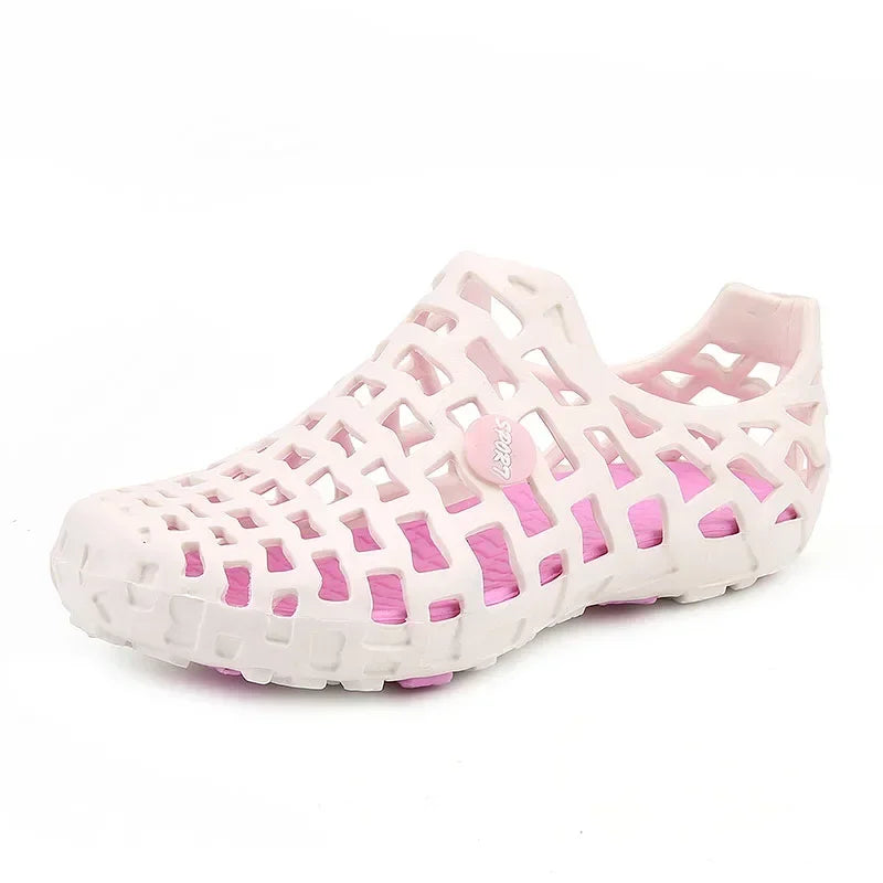 Chaussures d'eau d'été pour hommes, sandales de plage respirantes, chaussures d'eau en amont, pantoufles creuses à séchage rapide pour femmes
