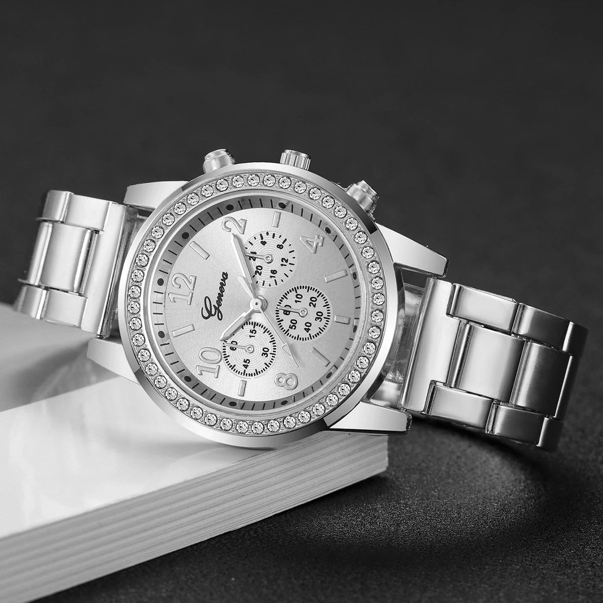 5 pièces de luxe diamant femmes montres Bracelet ensemble dames cadran arabe montres à Quartz Reloj Mujer (sans boîte)
