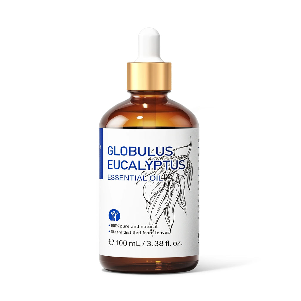 HIQILI Huile essentielle d'eucalyptus 100 ml, huile essentielle d'eucalyptus pour humidificateur et aromathérapie, 100 % naturelle, parfum d'ambiance pour la maison