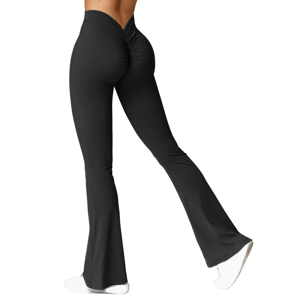 Nouveau Legging Évasé Femme Tendance, Pantalon de Yoga Taille Haute à Coupe V, Pantalon Large Décontracté pour Femme, Idéal Sport et Gym