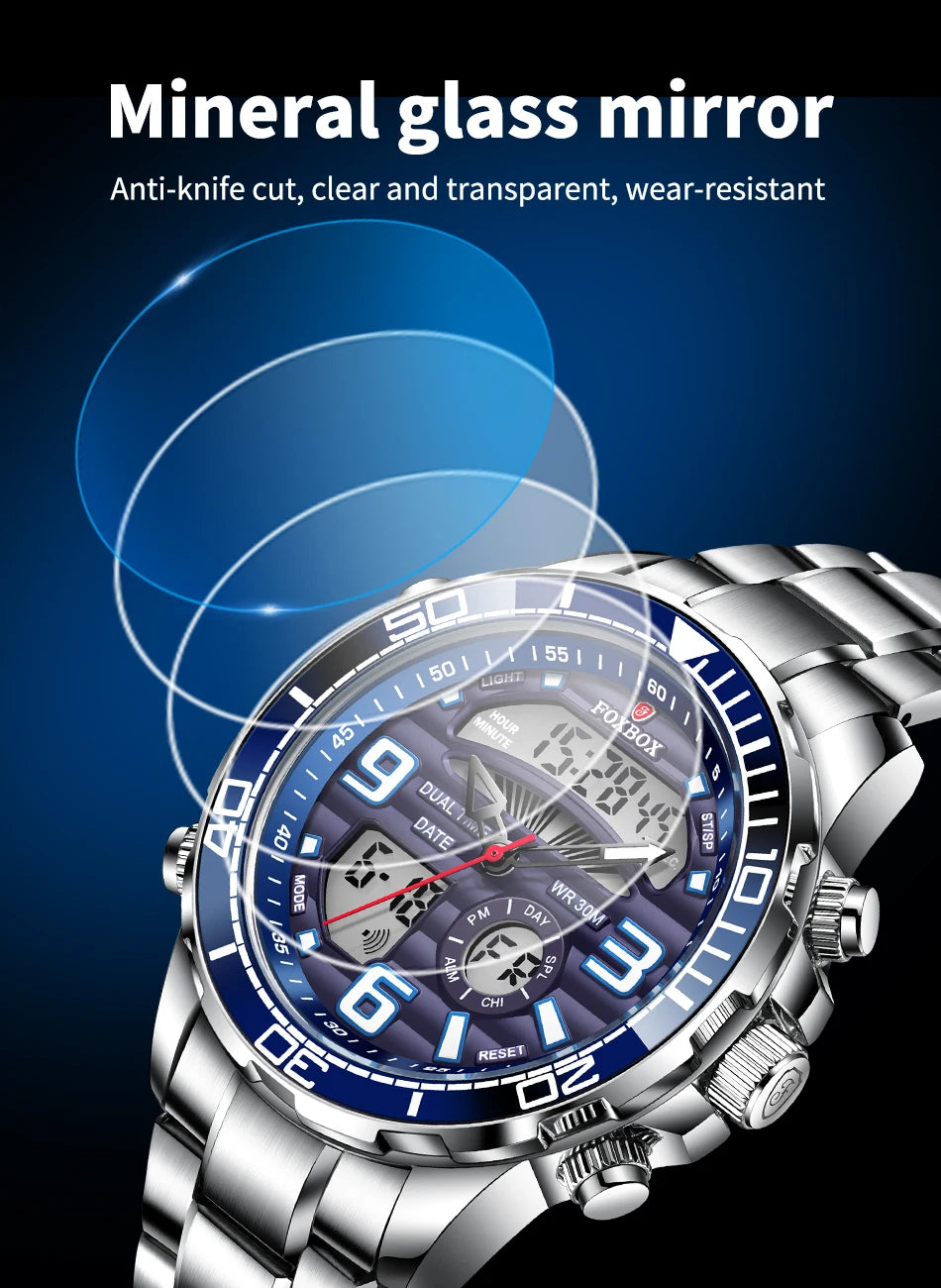 LIGE-Montre-bracelet à quartz pour homme, marque de luxe supérieure, sport, militaire, chronographe, date, numérique, horloge