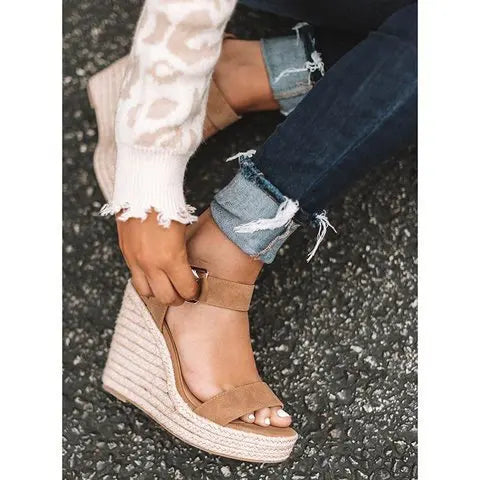 Sandales à Talons pour Femme, Espadrilles Confortables, Chaussures à Plateforme, Nouvelle Collection Été 2025