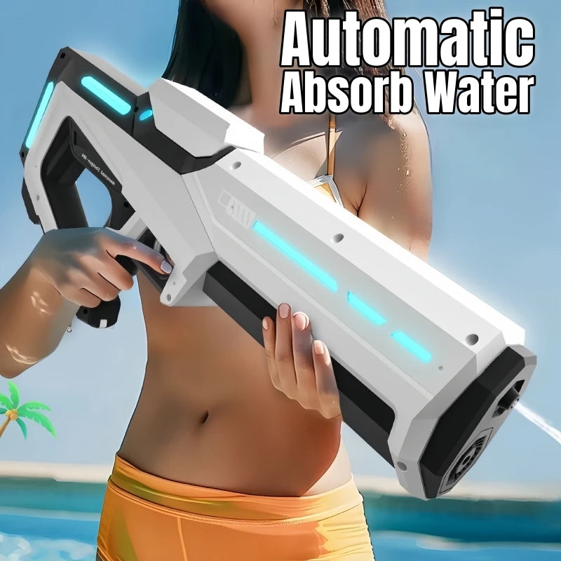 Pistolets à eau électriques de 42 cm pour adultes, haute pression, absorption automatique d'eau, jouets d'été pour la plage et la piscine, cadeaux pour enfants