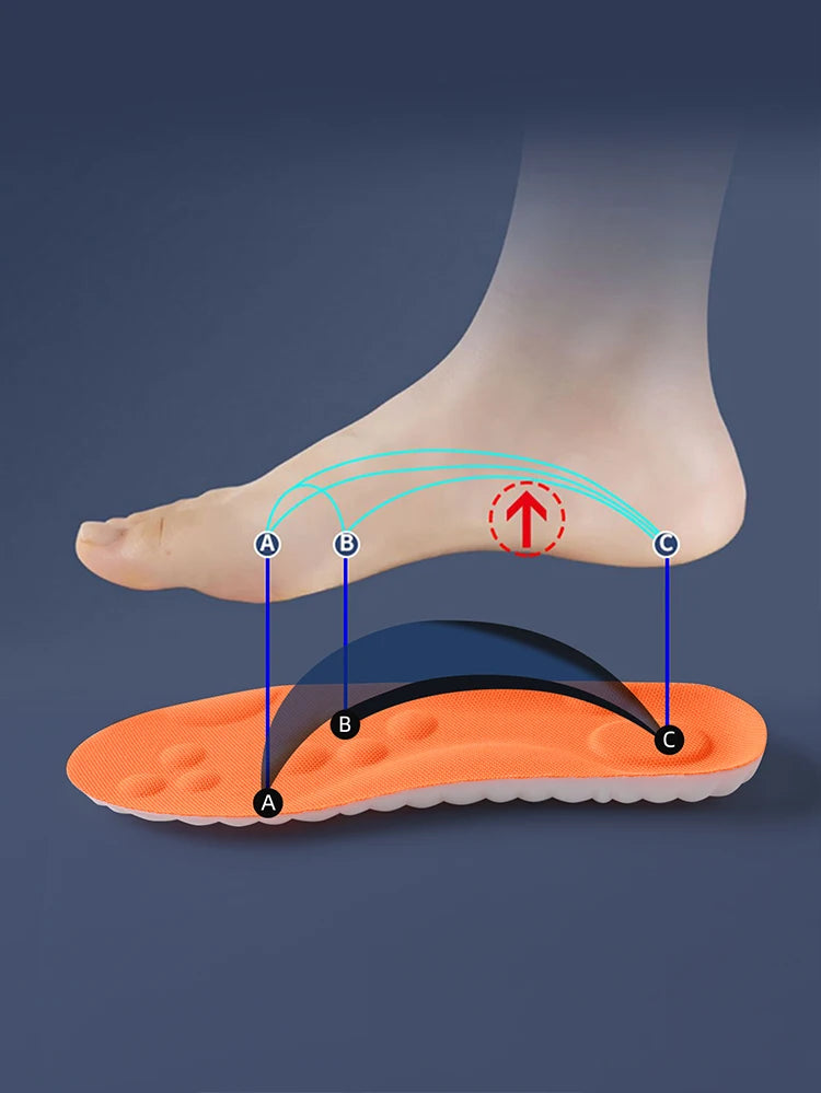Semelles intérieures de Sport en Latex, 1/2/4 paires, coussinets de chaussures souples à haute élasticité, orthèses, respirantes, Absorption des chocs, coussin de soutien de la voûte plantaire
