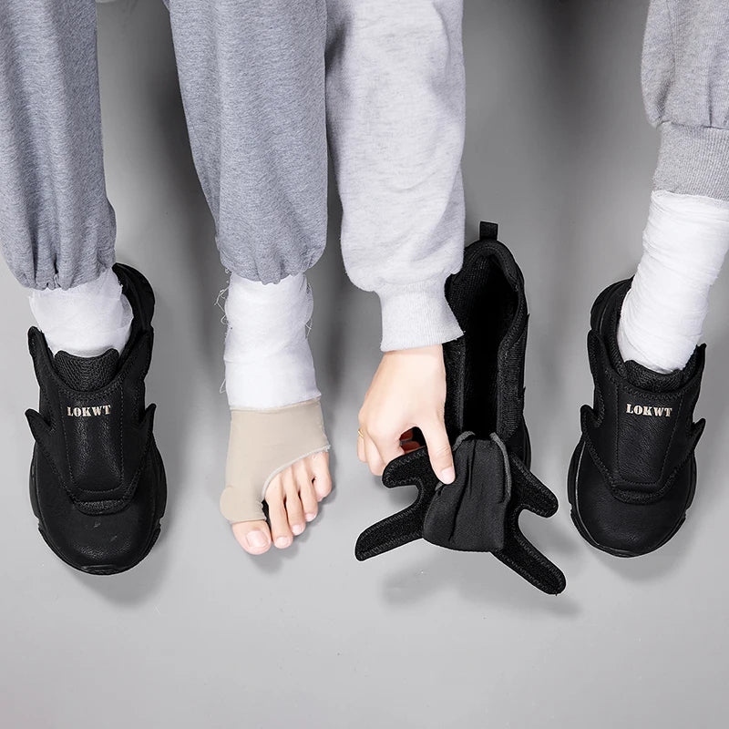 Chaussures pour personnes âgées diabétiques avec fermeture à crochet et boucle pour pieds larges, baskets orthopédiques légères pour œdèmes avec soutien de la voûte plantaire haute