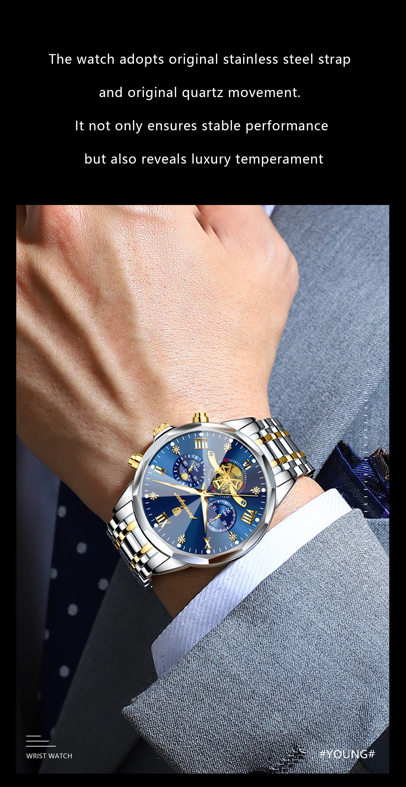 POEDAGAR luxe hommes montre haut Original étanche lumineux chronographe homme montre-bracelet en acier inoxydable Quartz hommes montres Reloj