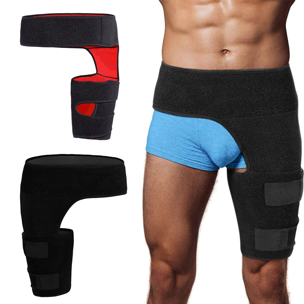 Manchon de compression de cuisse d'orthèse de hanche, enveloppe de compression de tendins de jets et d'aine pour le soulagement de la douleur de la hanche, support pour les remplacements de hanche, sciatique