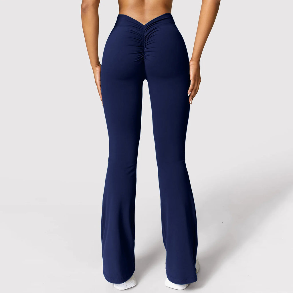 Nouveau Legging Évasé Femme Tendance, Pantalon de Yoga Taille Haute à Coupe V, Pantalon Large Décontracté pour Femme, Idéal Sport et Gym