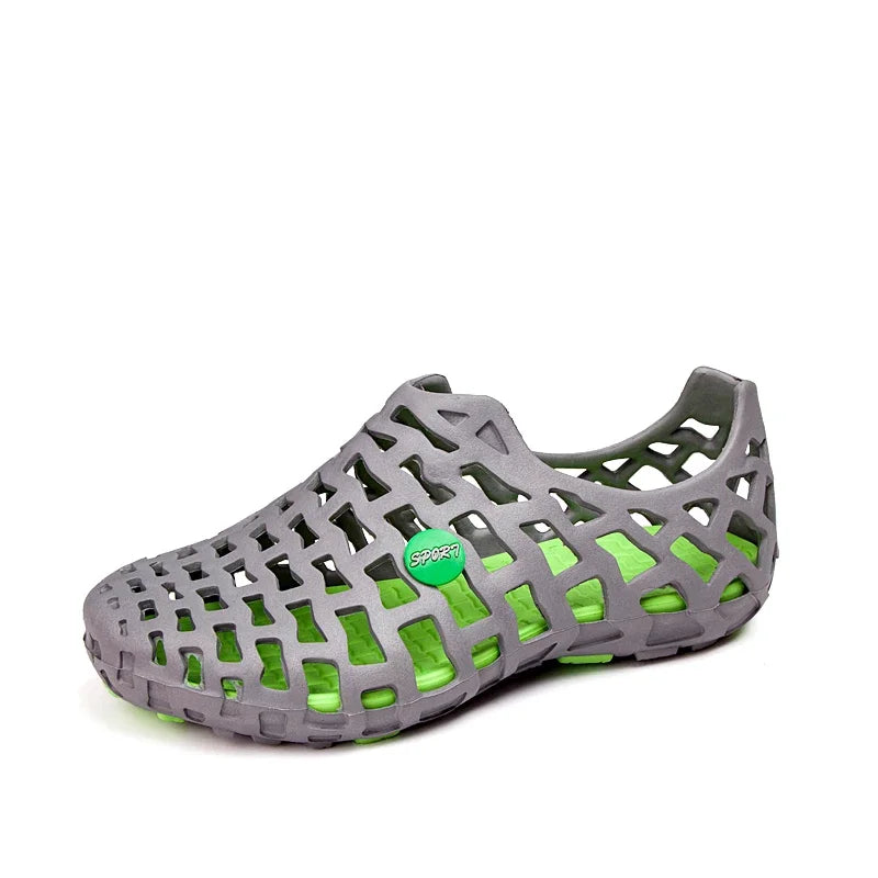 Chaussures d'eau d'été pour hommes, sandales de plage respirantes, chaussures d'eau en amont, pantoufles creuses à séchage rapide pour femmes