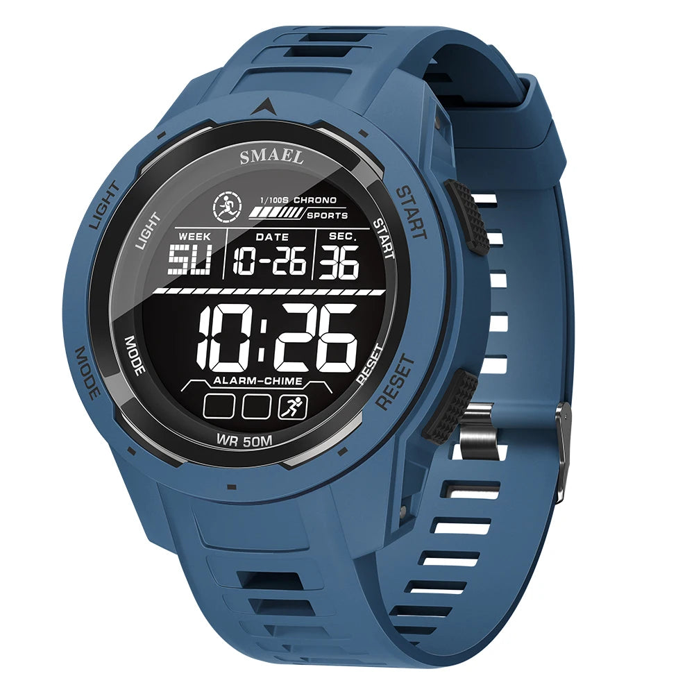 SMAEL-Montre-bracelet numérique étanche à LED pour homme, chronomètre lumineux, montres de sport, 50m, 8105
