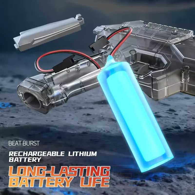 Pistolet à eau électrique spatial à énergie, avec éclairs LED, grande capacité, tir automatique continu, jouet pistolet à eau